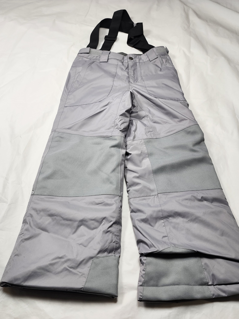 Columbia Omni-Heat Infinity Kids Gray Snow Pants with Adjustable Suspenders